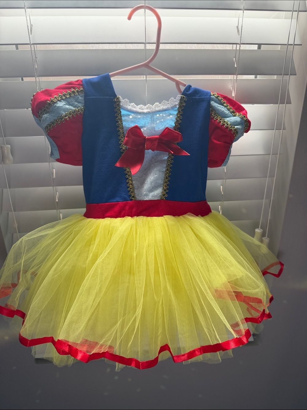 Classic Princess Tulle Costume Dress in Blue, Red & Yellow